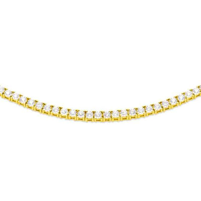 Diamond Tennis Chain (3.78CT) in 10K Yellow Gold - 3mm (22 inches)