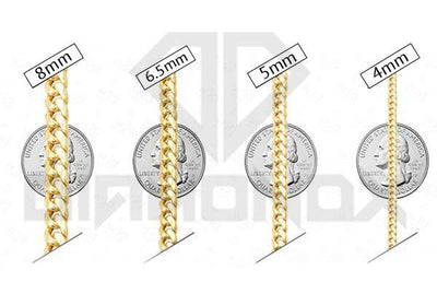 6.5mm 10K Solid Gold Miami Cuban Chain (White or Yellow or Rose) - from 22 to 26 Inches