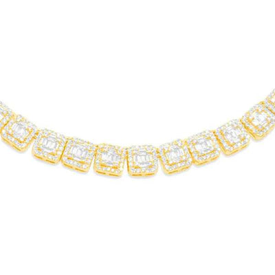 Baguette Diamond Chain (27.50CT) in 10K Gold - 7.5mm (22 Inches)