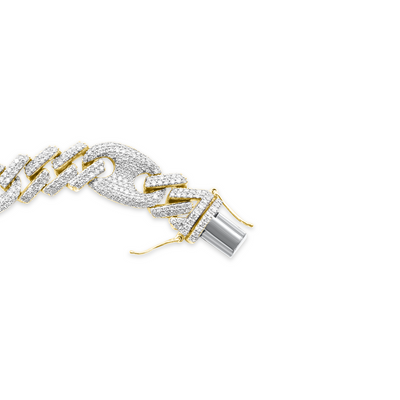 Cuban Link Diamond Bracelet in 10K Gold - 11mm