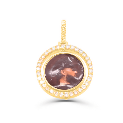 Round Shape Custom Memory Diamond Pendant (1.50CT) in 10K Gold