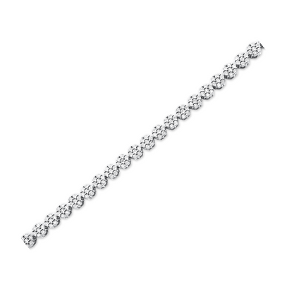 Flower Gold Tennis Diamond Bracelet (1.25CTW) in 925 Sterling Silver - 5.5mm