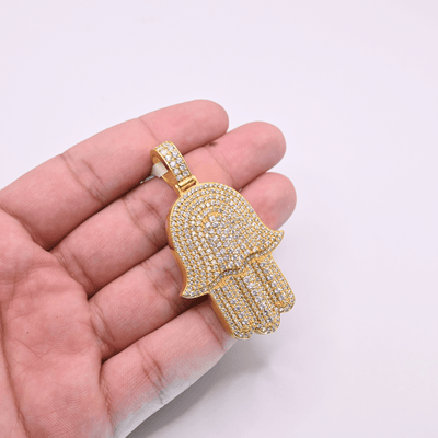 Hamsa Hand Diamond Pendant (6CT) in 10K Gold