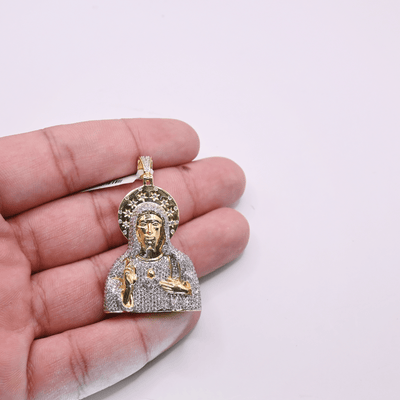 Hip Hop Jesus Face Diamond Pendant (3.15CT) in 10K Gold