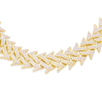 Iced Out Diamond Miami Cuban Link Necklace (8.25CT) in 10K Yellow Gold - (20 Inches)