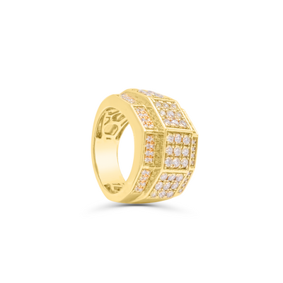 Half Eternity Round Cut Diamond Cluster Men's Band Ring (2.50CT) in 14K Gold - Size 7 to 12