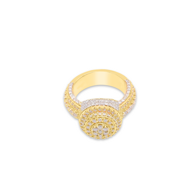 Round Shape Diamond Cluster Men's Pinky Ring (3.00CT) in 10K Gold - Size 7 to 12