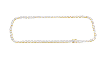 Iced Out Rectangular Shape Diamond Baguette Chain (11.50CT) in 10K Gold - 6mm (20 Inches)