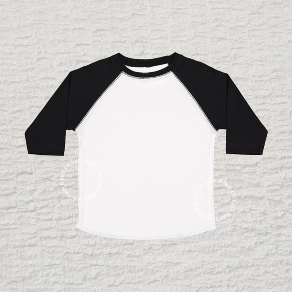 raglan shirt black and white