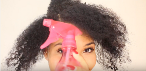 Step 4: Spray water on each section of hair so that it will be damp prior to making your twists. After this, apply your favorite leave in conditioner to make sure your hair stays looking fresh and not dry.