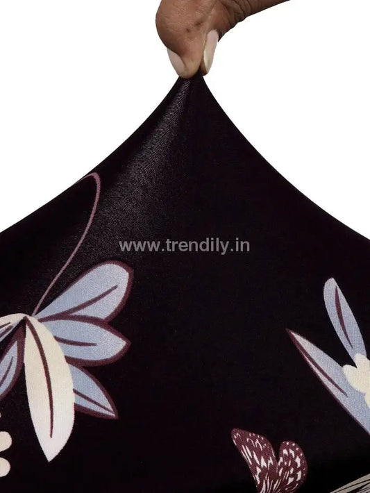 Trendily Stretchable Chair Covers Black Flower (Cc-075)