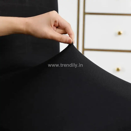 Trendily Stretchable Chair Covers Plain Black
