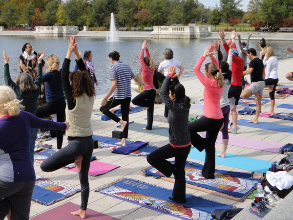 Yoga in the park with the Healing Blanket