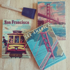 Cuppa Fog image transfer class - SF Vintage Travel Posters