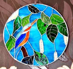 Kingfisher glass art