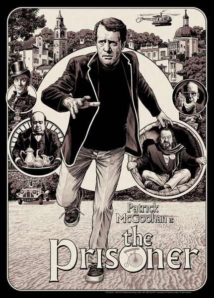 The Prisoner Patrick McGoohan Chris Weston Officially Licensed Limited Edition Screenprint poster art vice press variant
