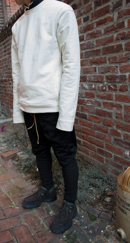 Roma pants and orversized natural terry sweater