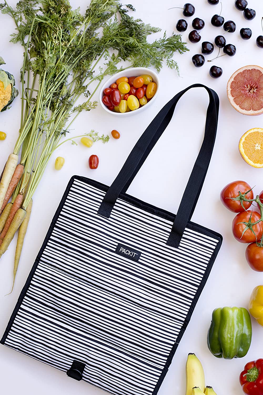 Packit Freezable Grocery Bag - Wobbly Stripe