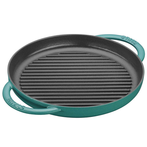 STAUB CAST IRON 10" PURE GRILL - TURQUOISE