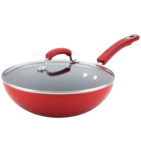 RACHEL RAY 11'' COVERED STIR FRY - RED