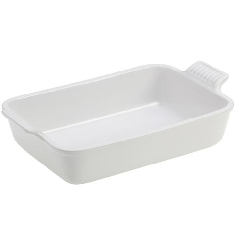 Le Creuset Heritage Stoneware 10-1/2-by-7-Inch Rectangular Dish, White