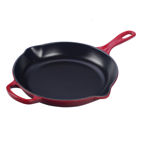 LE CREUSET 10.25'' SIGNATURE IRON HANDLE SKILLET - CERISE