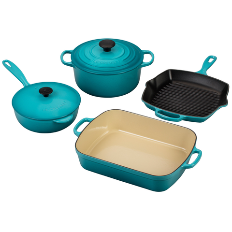 LE CREUSET 6-PIECE SIGNATURE SET - CARIBBEAN