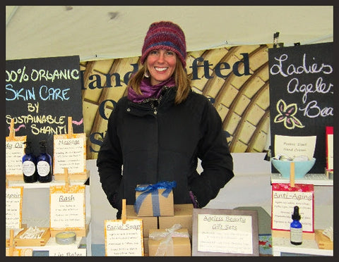 Emily even braved the freezing temperatures over the years at outdoor fairs | Em & El Organics