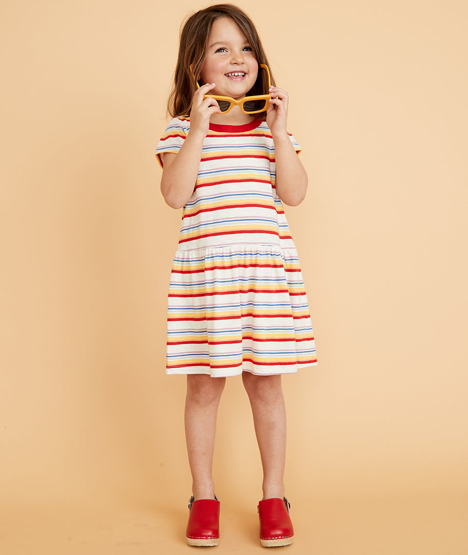 Mini T-Shirt Dress in Multi Stripe