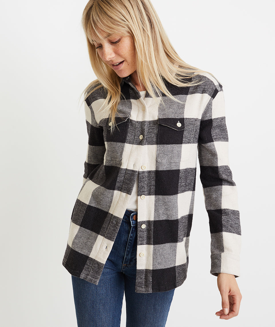 Kimber Overshirt in Black/Antique White