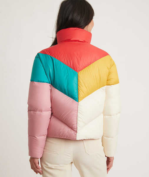 Big Sky Puffer in Antique White Multi Chevron – Marine Layer