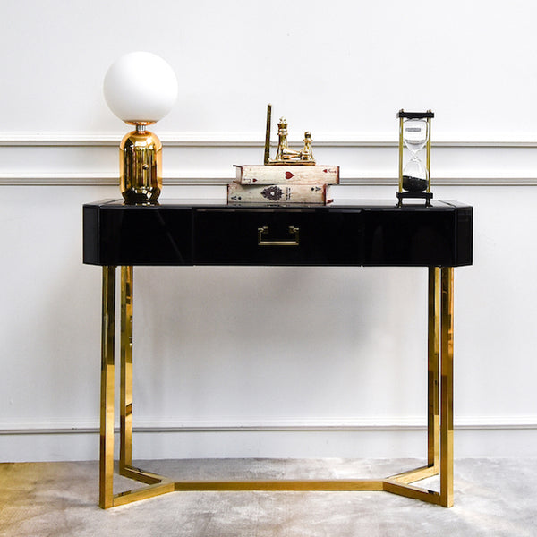 Thierry Petite 1 Drawer Console Table, Black & Gold – FINN AVENUE