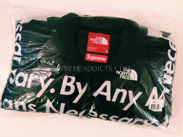 supreme the north face by any means nuptse jacket black
