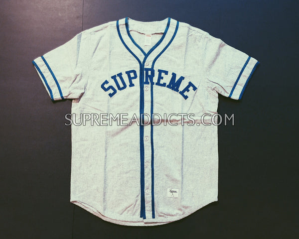 supreme baseball jersey white