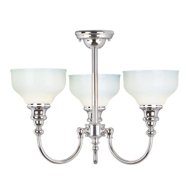 Cheadle Polished Chrome Finish 3 Light Semi Flush Bathroom Ceiling