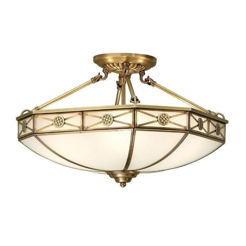 Bannerman Antique Brass 4 Light Semi Flush Ceiling Light Sn04p50