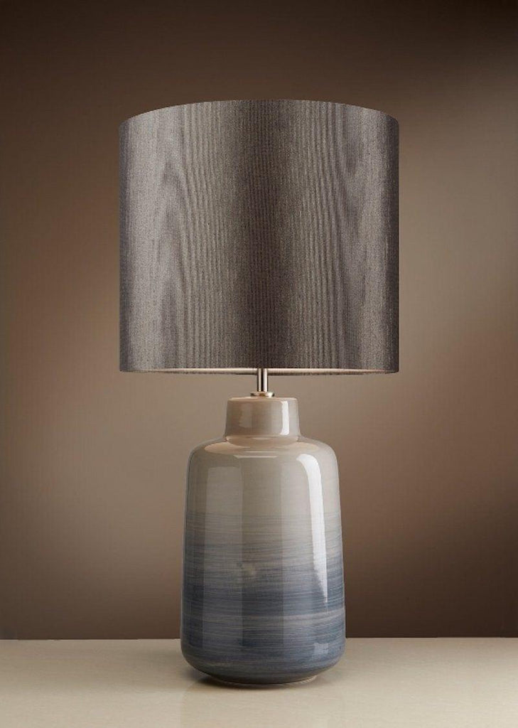 small blue table lamp