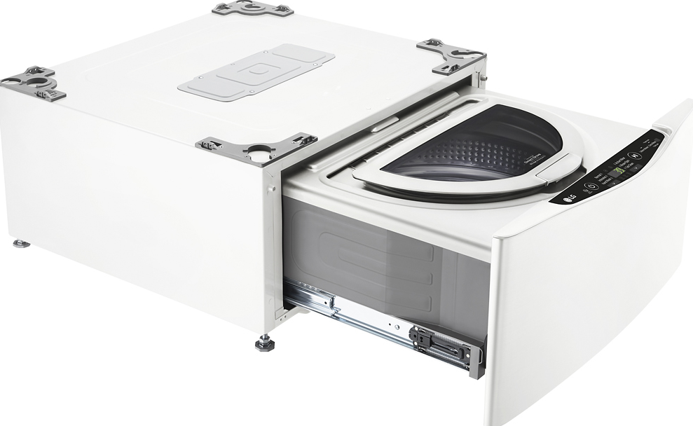 LG - 27" SideKick 1.0 Cu. Ft. 6-Cycle High-Efficiency Pedestal Washer (WD100CW) - White