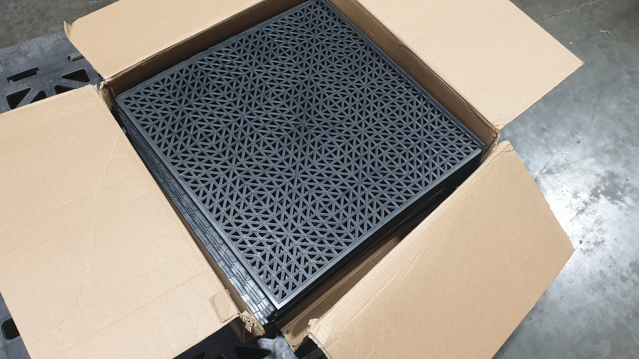 Ultralock Black Perforated Garage Tiles *Missing 3 Tiles*