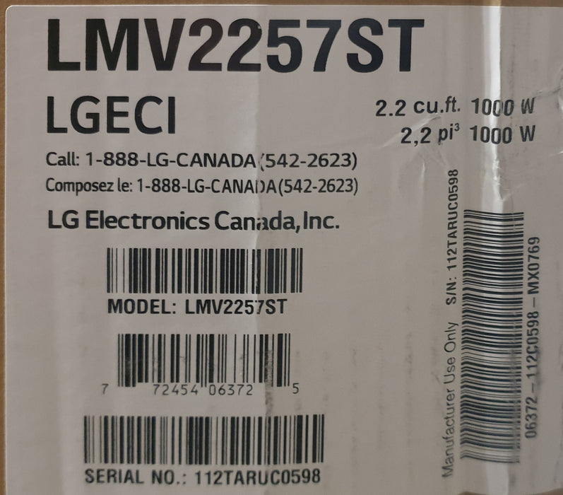 LG 2.2 cu. ft. Stainless Steel Over the Range Microwave (LMV2257ST)