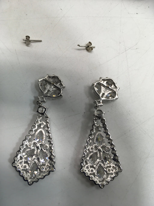 Genevive Silver CZ Earrings **AS-IS - FINAL SALE**