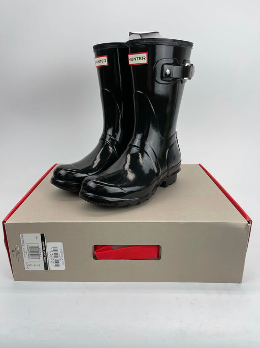 Hunter Women's Original Short Gloss Rain Boots: Black - Size: 7 US