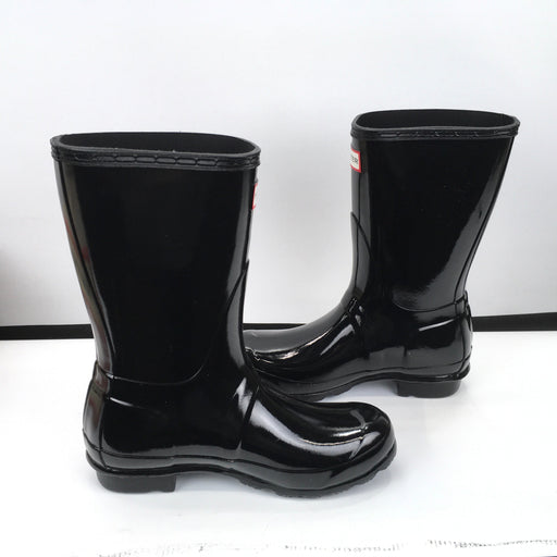 Hunter Women's Original Short Rain Boots: Black Gloss- Size 6