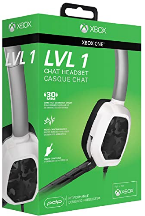 PDP LVL 1 Chat Headset for Xbox One White Camo