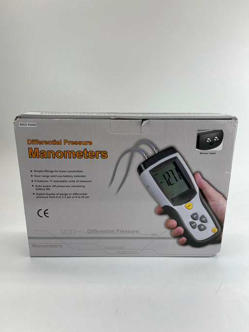 REED Instruments R3002 Digital Manometer, Gauge/Differential
