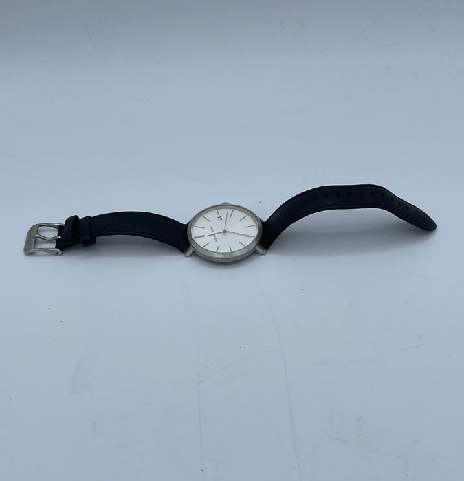 Michael Kors Men's Blake Silver Dial Black Leather Watch MK8674