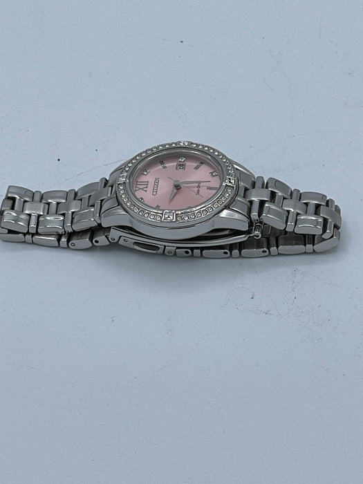 Ladies' Citizen Eco-Drive® Crystal Watch with Pink Dial