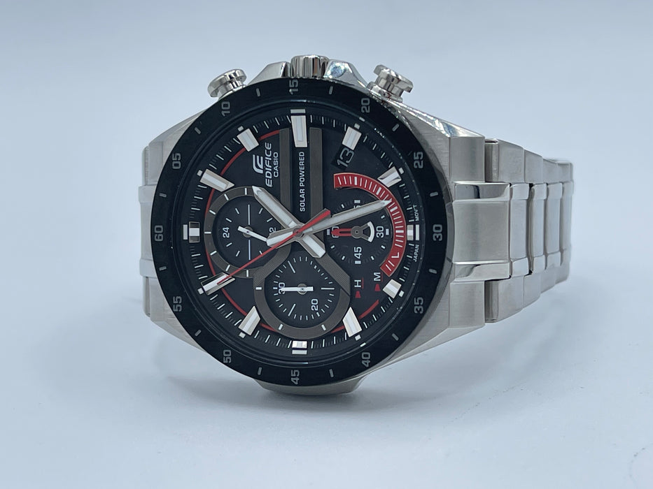 Casio Men's EQS-920DB-1AVCR Edifice Analog-Digital Display Quartz Silver Watch, Chronograph
