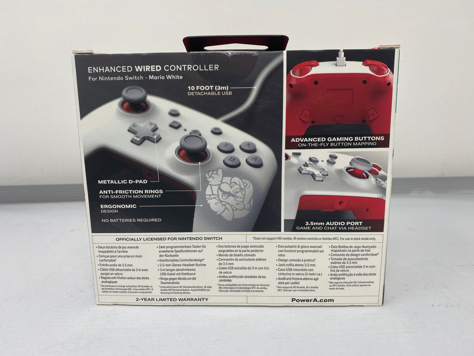 PowerA Mario Enhanced Wired Controller for Switch - Red/White