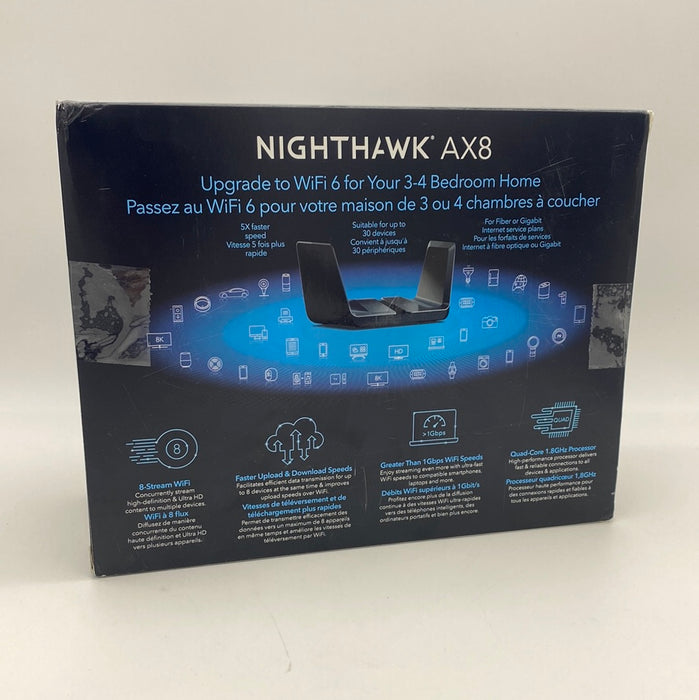 Netgear Nighthawk RAX80 Wi-Fi 6 IEEE 802.11ax Ethernet Wireless Router